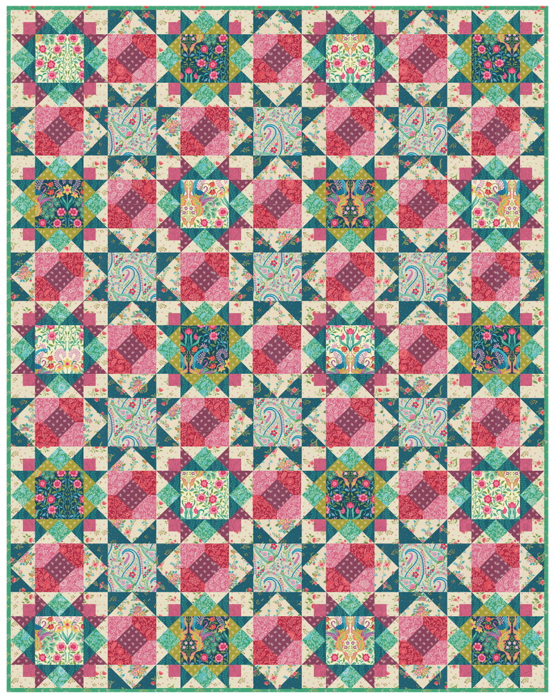 PRE-Order Crystal Manning- Plume Quilt Kit featuring Tilbury Garden- March 2027 - Modern Fabric Shoppe