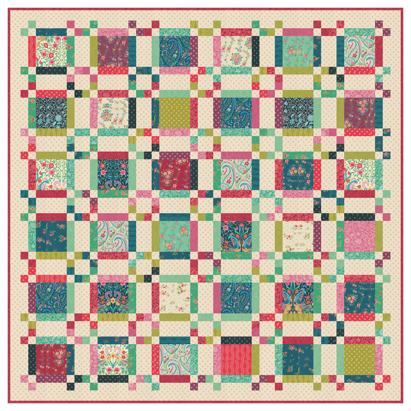PRE-Order Crystal Manning- Tea TIme Quilt Kit featuring Tilbury Garden- March 2027 - Modern Fabric Shoppe
