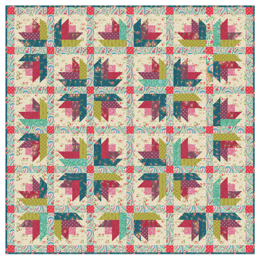 PRE-Order Crystal Manning- Tulip Trails Quilt Kit featuring Tilbury Garden- March 2027 - Modern Fabric Shoppe