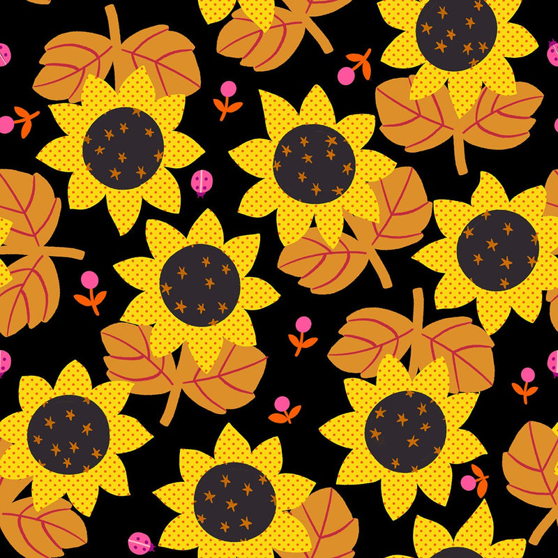 PRE-Order Daisy Days by Alexia Marcella Abegg- RS 4173 16 Black- Half Yard- April 2027 - Modern Fabric Shoppe