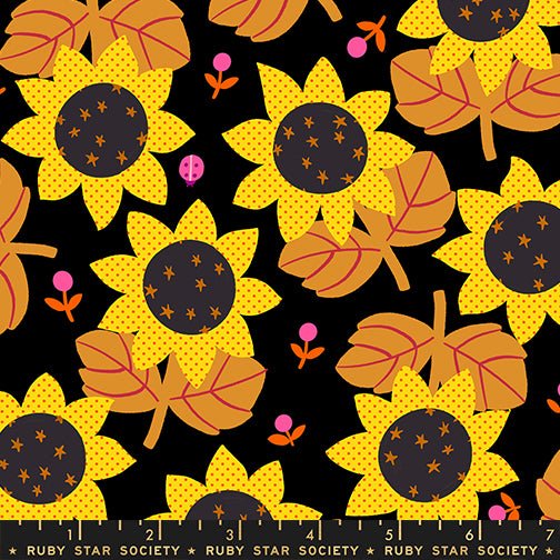 PRE-Order Daisy Days by Alexia Marcella Abegg- RS 4173 16 Black- Half Yard- April 2027 - Modern Fabric Shoppe