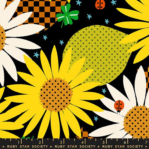 PRE-Order Daisy Days by Alexia Marcella Abegg- RS 4174 17 Black- Half Yard- April 2027 - Modern Fabric Shoppe