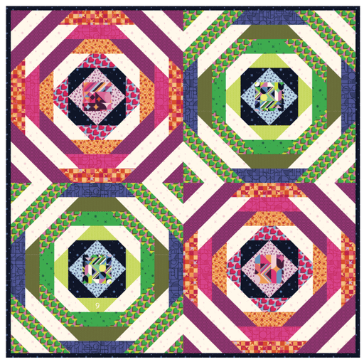 PRE-Order Electric Pineapple Quilt Kit featuring Glam by Libs Elliott- June 2027 - Modern Fabric Shoppe