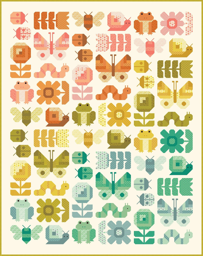 PRE - ORDER Elizabeth Hartman - Busy Backyard Quilt Kit - Light featuring Popcorn - November 2026 - Modern Fabric Shoppe