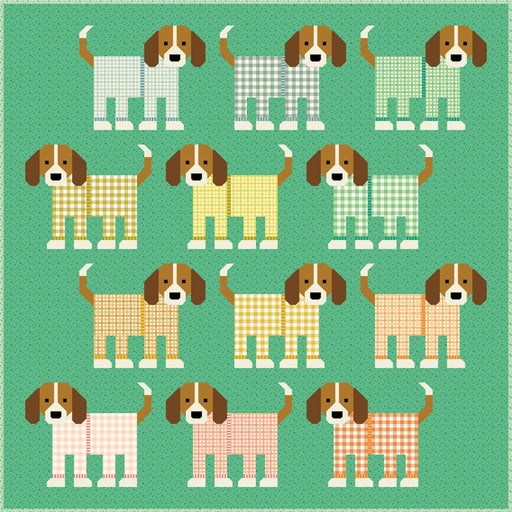 PRE - ORDER Elizabeth Hartman - Pups in Pajamas Quilt Kit featuring Popcorn - November 2026 - Modern Fabric Shoppe