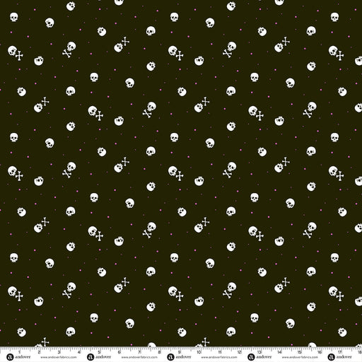 PRE-Order Enchanter by Libs Elliott- Skulls A-10781-K Raven- Half Yard- April 2027 - Modern Fabric Shoppe