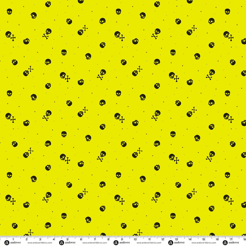 PRE-Order Enchanter by Libs Elliott- Skulls A-10781-V Acid- Half Yard- April 2027 - Modern Fabric Shoppe