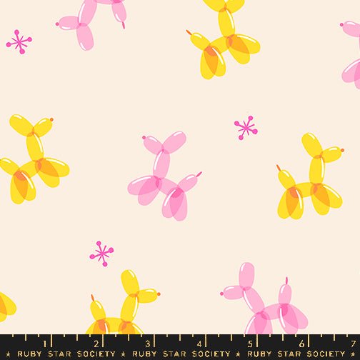 PRE - ORDER Eye Candy - Collaboration by Ruby Star Society - Balloon Animal RS 5156 12 - Natural - Half Yard - November 2024 - Modern Fabric Shoppe