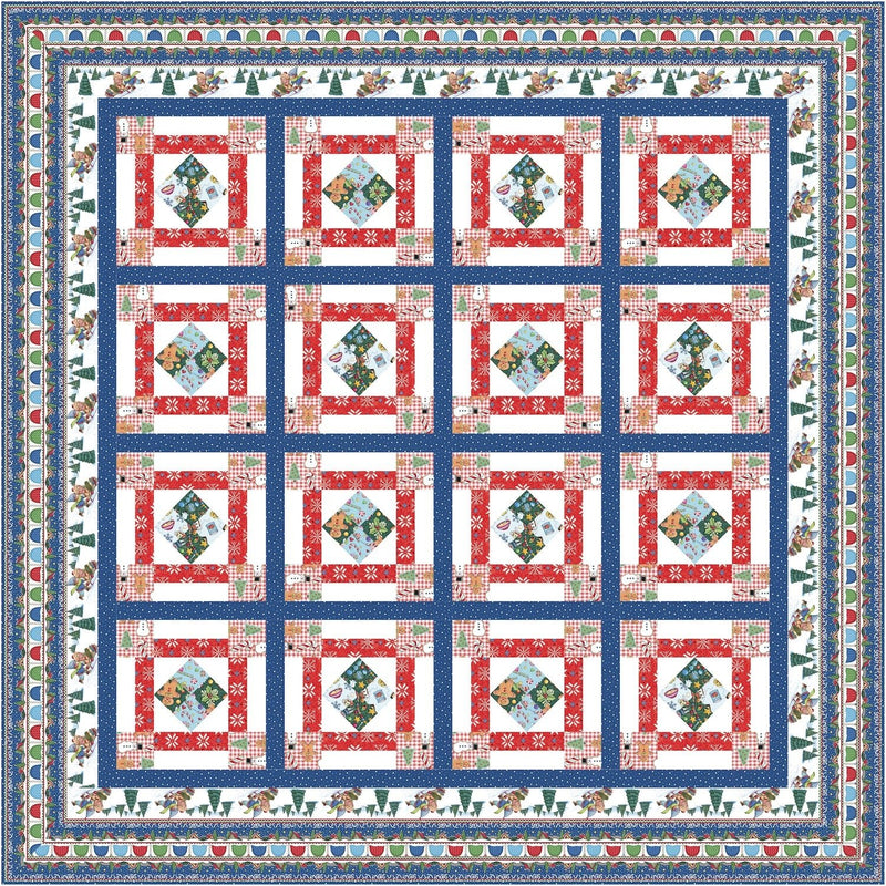 PRE - Order Family Fun Day Quilt Kit featuring Snow Day by Mary Engelbreit - June 2026 - Modern Fabric Shoppe