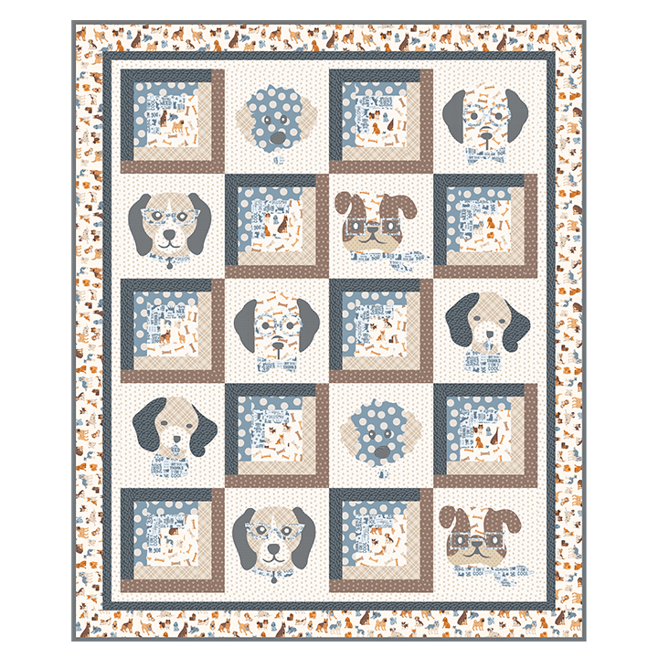 PRE - Order Figo Studio - Woof! Quilt Kit featuring Always By My Side - August 2026 - Modern Fabric Shoppe