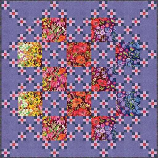 PRE - Order Fiona's Daisy Chain Quilt Kit - Periwinkle Version featuring Superbloom by Robin Pickens - April 2025 - Modern Fabric Shoppe