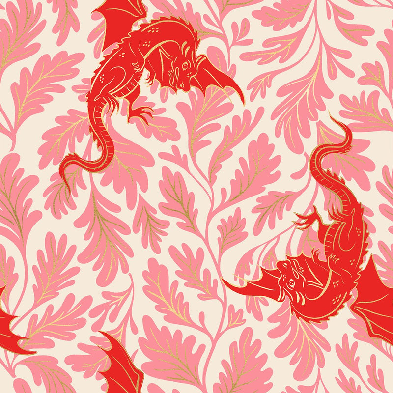PRE - ORDER Fireglow by Sarah Watts - Dragon Liar RS 2132 12M - Poinsettia - Half Yard - April 2026 - Modern Fabric Shoppe