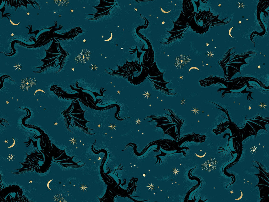 PRE - ORDER Fireglow by Sarah Watts - Etched Dragons RS 2131 14M - Galaxy - Half Yard - April 2026 - Modern Fabric Shoppe