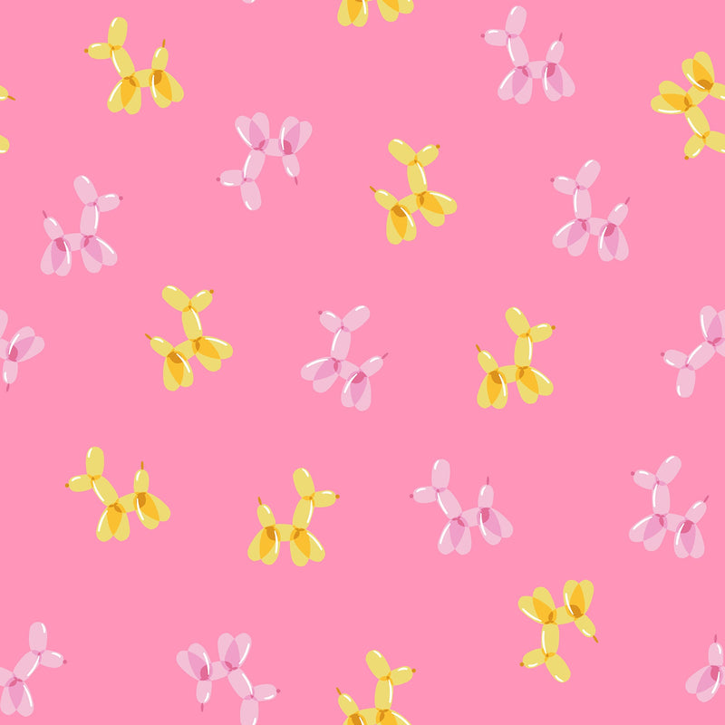 PRE - Order Float by Rashida Coleman Hale - Doggy RS 1147 13 Lucky Pink - Half Yard - January 2027 - Modern Fabric Shoppe