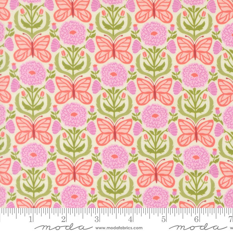 PRE - Order Floriori by Kate Spain - Mariposa 27352 11 Rose - Half Yard - January 2027 - Modern Fabric Shoppe