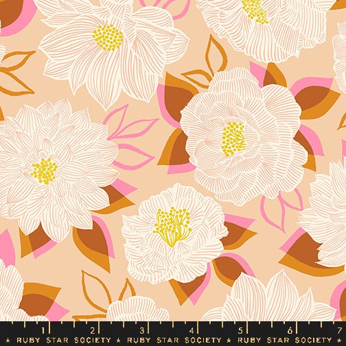 PRE-ORDER Flower Favorites- Collaboration by Ruby Star Society- Blooming RS 5143 12- Creme Brulee- Half Yard- August 2024 - Modern Fabric Shoppe