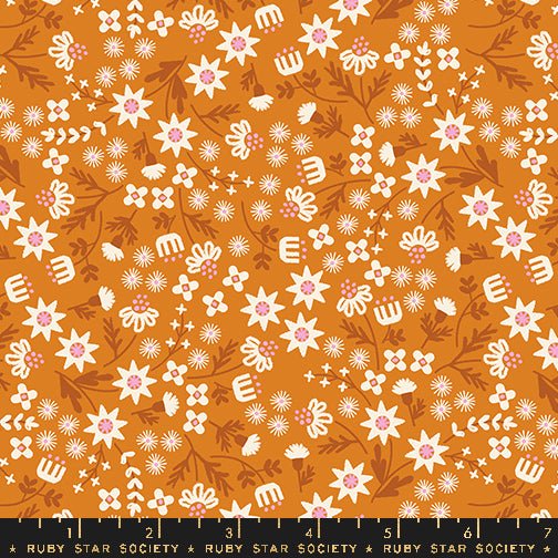 PRE-ORDER Flower Favorites- Collaboration by Ruby Star Society- Inflorescence RS 5146 12- Turmeric- Half Yard- August 2024 - Modern Fabric Shoppe