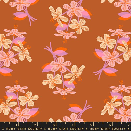 PRE-ORDER Flower Favorites- Collaboration by Ruby Star Society- Nosegay RS 5144 13- Spice- Half Yard- August 2024 - Modern Fabric Shoppe