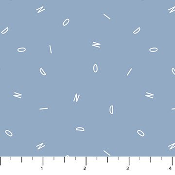 PRE - Order Fossil Folks by Julian Phillips - Letters 91017 - 42 Blue - Half Yard - June 2025 - Modern Fabric Shoppe