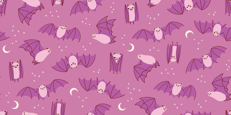 PRE - ORDER Freaky Familiar - Collaboration by Ruby Star Society - Fat Bats RS 5194 13 - Heliotrope - Half Yard - June 2026 - Modern Fabric Shoppe