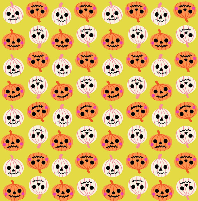 PRE - ORDER Freaky Familiar - Collaboration by Ruby Star Society - Pumpkin Party RS 5196 12 - Citron - Half Yard - June 2026 - Modern Fabric Shoppe