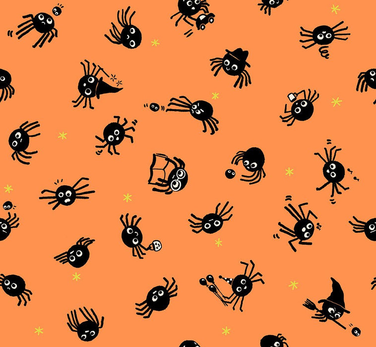 PRE - ORDER Freaky Familiar - Collaboration by Ruby Star Society - Spider Sense RS 5191 13 - Pumpkin - Half Yard - June 2026 - Modern Fabric Shoppe