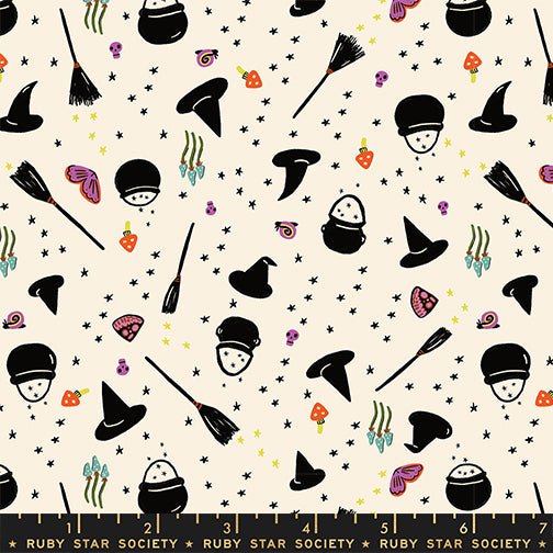 PRE - ORDER Freaky Familiar - Collaboration by Ruby Star Society - Witchy Women RS 5195 11 - Natural - Half Yard - June 2026 - Modern Fabric Shoppe