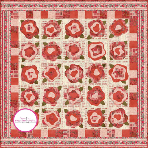 PRE-ORDER French Rose- Red Quilt Kit featuring Electric Elements- Red by Tim Holtz- November 2024 - Modern Fabric Shoppe