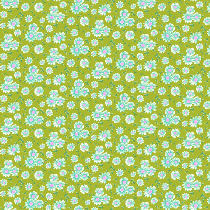 PRE - Order Full Bloom by Heather Bailey - Daisy 91087 - 71 Chartreuse - Half Yard - May 2025 - Modern Fabric Shoppe