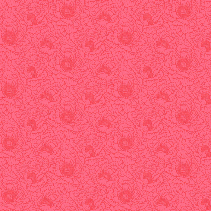 PRE - Order Full Bloom by Heather Bailey - Peony 91093 - 26 Coral - Half Yard - May 2025 - Modern Fabric Shoppe