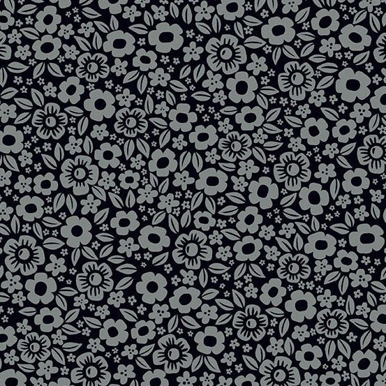 PRE - Order Ghostly Garden by KP Creates - Floral Fright A - 10197 - K Black - Half Yard - March 2026 - Modern Fabric Shoppe