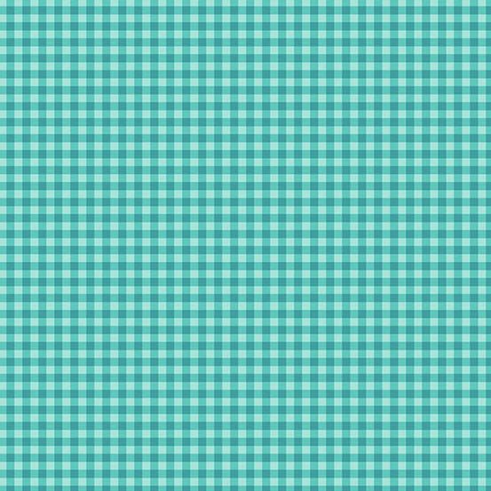 PRE - Order Ghostly Garden by KP Creates - Gingham A - 10199 - T Aqua - Half Yard - March 2026 - Modern Fabric Shoppe