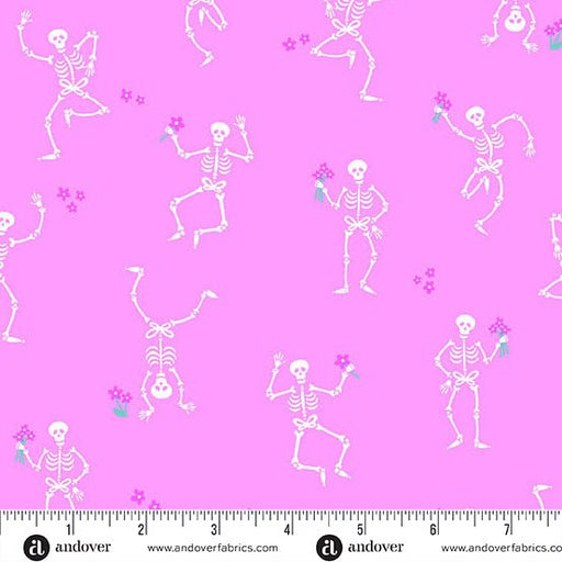 PRE - Order Ghostly Garden by KP Creates - Skelton Jig A - 10196 - E Pink - Half Yard - March 2026 - Modern Fabric Shoppe