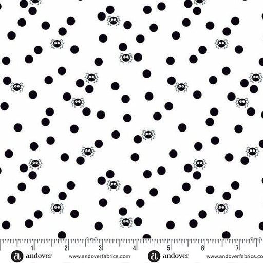 PRE - Order Ghostly Garden by KP Creates - Spin and Spot A - 10200 - L White - Half Yard - March 2026 - Modern Fabric Shoppe