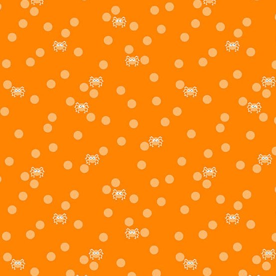 PRE - Order Ghostly Garden by KP Creates - Spin and Spot A - 10200 - O Orange - Half Yard - March 2026 - Modern Fabric Shoppe