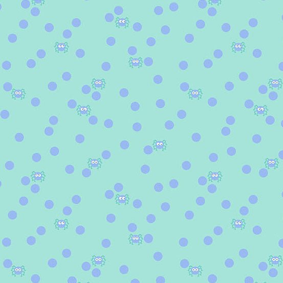PRE - Order Ghostly Garden by KP Creates - Spin and Spot A - 10200 - T Aqua - Half Yard - March 2026 - Modern Fabric Shoppe
