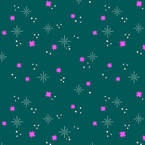 PRE - Order Ghostly Garden by KP Creates - Stardust A - 10201 - T Teal - Half Yard - March 2026 - Modern Fabric Shoppe