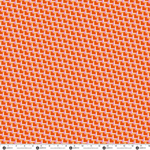 PRE-ORDER Glam by Libs Elliott- Heart Pop Flame A-10944-O- Half Yard- June 2027 - Modern Fabric Shoppe