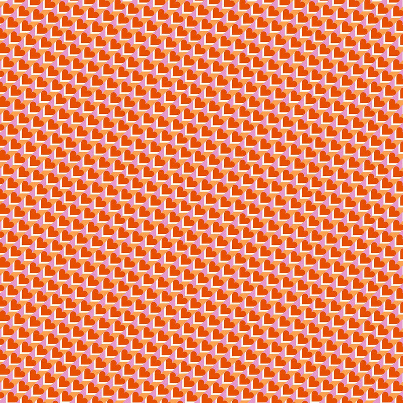 PRE-ORDER Glam by Libs Elliott- Heart Pop Flame A-10944-O- Half Yard- June 2027 - Modern Fabric Shoppe