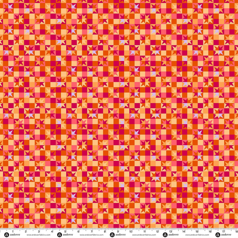 PRE-ORDER Glam by Libs Elliott- Superstars Flame A-10943-O- Half Yard- June 2027 - Modern Fabric Shoppe