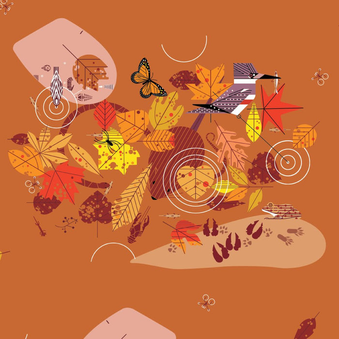 PRE - ORDER Harvest Vol. 3 by Charley Harper - Autumn CH - 412 Half Yard - January 2025 - Modern Fabric Shoppe