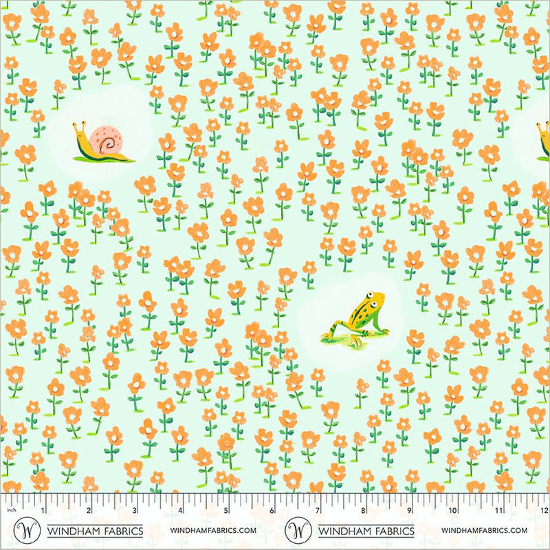 PRE-Order Heather Ross- Boat Race- Critters 55605D-10 Aqua- Half Yard- May 2027 - Modern Fabric Shoppe