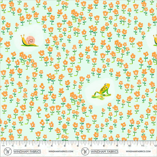 PRE-Order Heather Ross- Boat Race- Critters 55605D-10 Aqua- Half Yard- May 2027 - Modern Fabric Shoppe