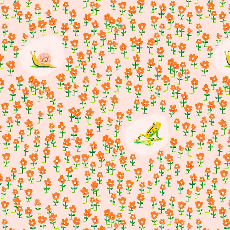 PRE-Order Heather Ross- Boat Race- Critters 55605D-11 Pink- Half Yard- May 2027 - Modern Fabric Shoppe