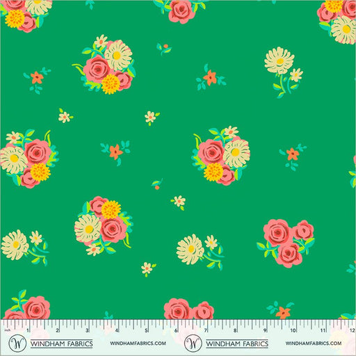 PRE-Order Heather Ross- Boat Race- Denyse Floral 55606D-12 Green- Half Yard- May 2027 - Modern Fabric Shoppe