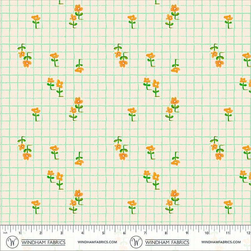 PRE-Order Heather Ross- Boat Race- Trellis 55609D-10 Aqua- Half Yard- May 2027 - Modern Fabric Shoppe