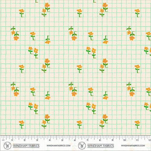 PRE-Order Heather Ross- Boat Race- Trellis 55609D-10 Aqua- Half Yard- May 2027 - Modern Fabric Shoppe