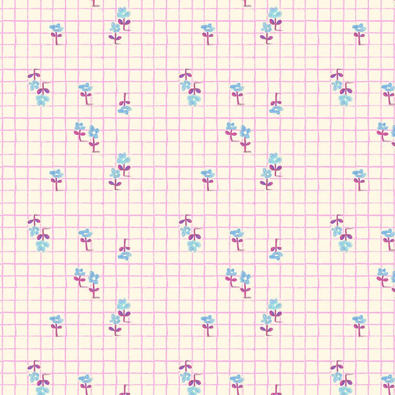 PRE-Order Heather Ross- Boat Race- Trellis 55609D-20 Hot Pink- Half Yard- May 2027 - Modern Fabric Shoppe