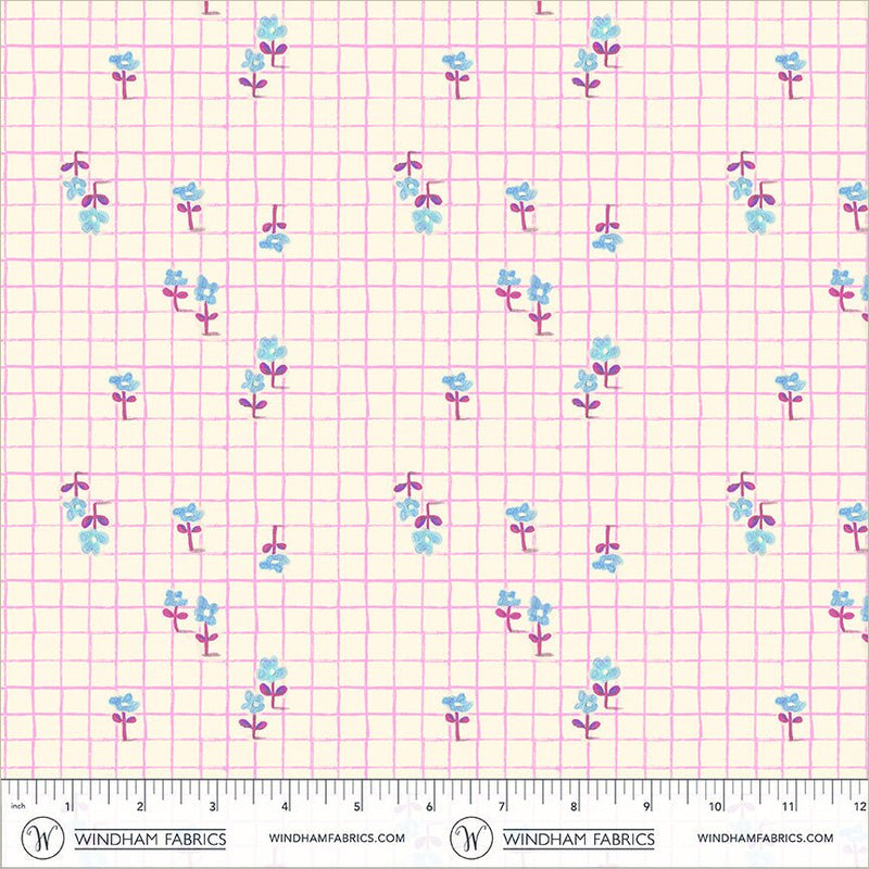 PRE-Order Heather Ross- Boat Race- Trellis 55609D-20 Hot Pink- Half Yard- May 2027 - Modern Fabric Shoppe