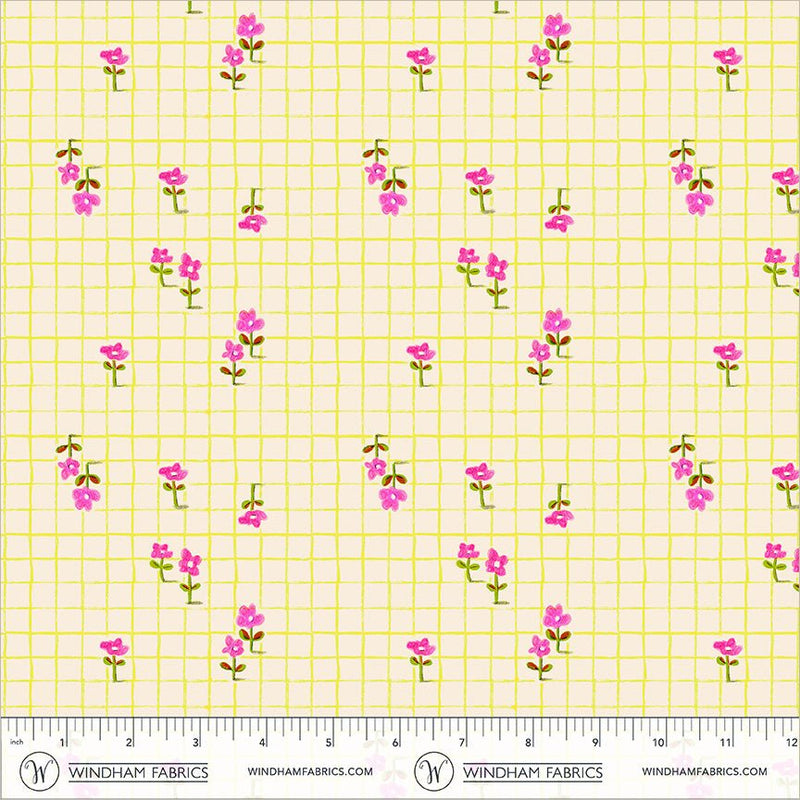 PRE-Order Heather Ross- Boat Race- Trellis 55609D-21 Yellow- Half Yard- May 2027 - Modern Fabric Shoppe